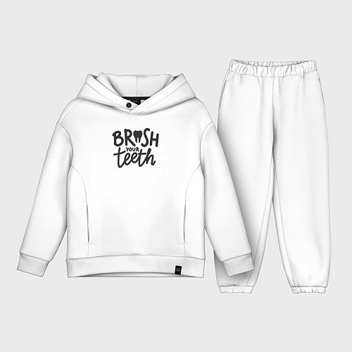 Детский костюм оверсайз Чисть свои зубы / Белый – фото 1