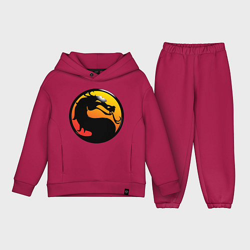 Детский костюм оверсайз Mortal kombat logo / Маджента – фото 1