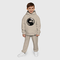 Детский костюм оверсайз Смертельная битва - логотип, цвет: миндальный — фото 2