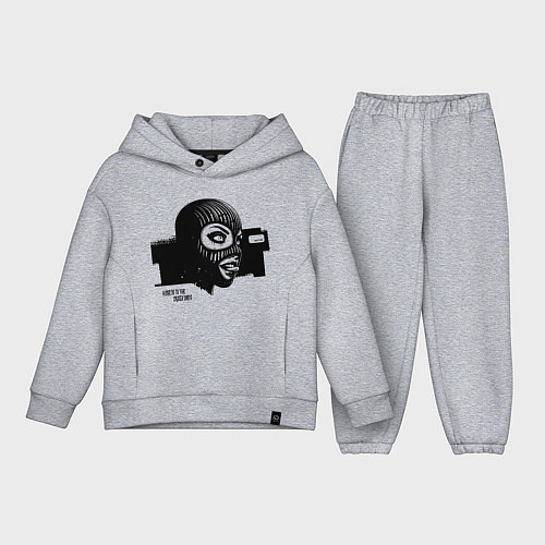 Детский костюм оверсайз A girl with a snarl in a mask / Меланж – фото 1