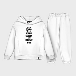 Детский костюм оверсайз Keep Calm & Drive VW, цвет: белый