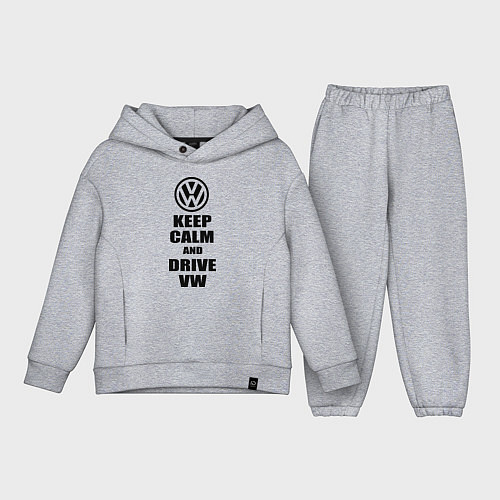 Детский костюм оверсайз Keep Calm & Drive VW / Меланж – фото 1