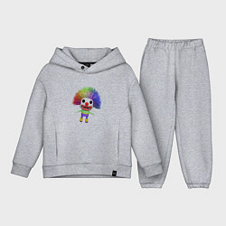 Детский костюм оверсайз Cartoon clown colorful hair, цвет: меланж