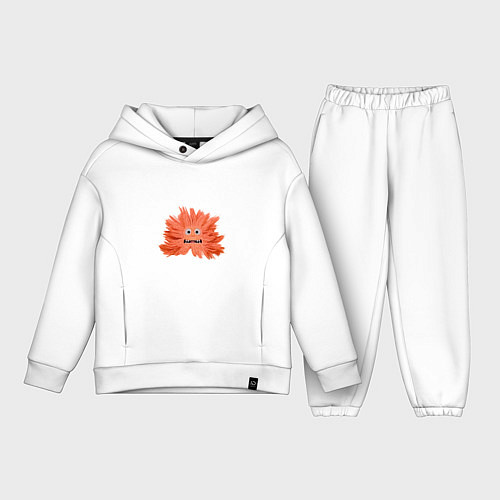 Детский костюм оверсайз Рыжий пушистый монстрик / Белый – фото 1