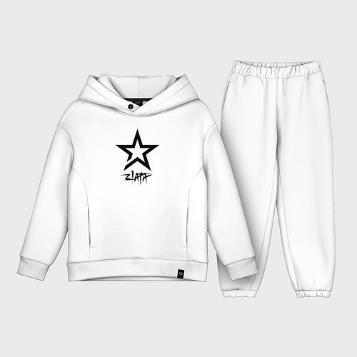 Детский костюм оверсайз Zlata - star / Белый – фото 1