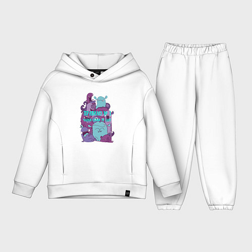 Детский костюм оверсайз Членов семьи не едят монстры / Белый – фото 1