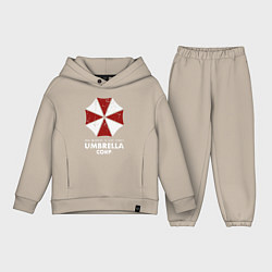 Детский костюм оверсайз Umbrella corporation logo, цвет: миндальный