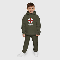 Детский костюм оверсайз Umbrella corporation logo, цвет: хаки — фото 2