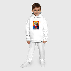 Детский костюм оверсайз Котик в вязаной кофте, цвет: белый — фото 2