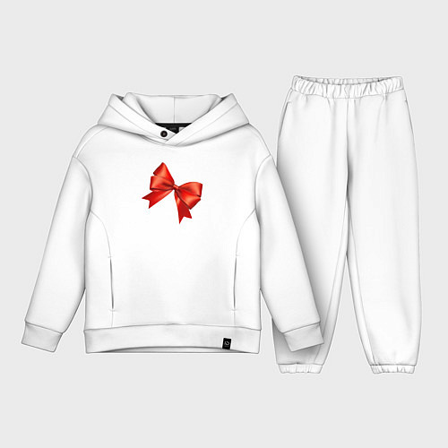 Детский костюм оверсайз Красный бантик / Белый – фото 1