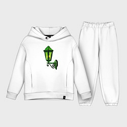 Детский костюм оверсайз Зелёный уличный фонарь, цвет: белый