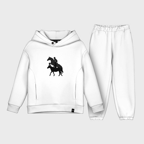 Детский костюм оверсайз Верховая езда тень предстоящего / Белый – фото 1