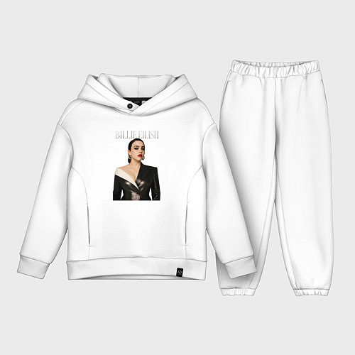 Детский костюм оверсайз Билли Айлиш в черном костюме / Белый – фото 1