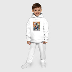 Детский костюм оверсайз Гитарист Бендер - тяжёлый рок, цвет: белый — фото 2