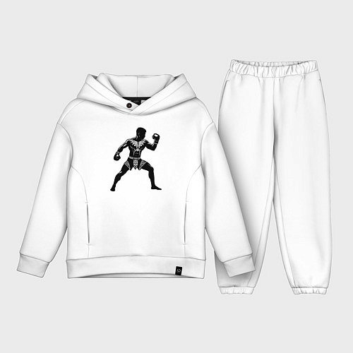 Детский костюм оверсайз Антуражный тайский боксер / Белый – фото 1