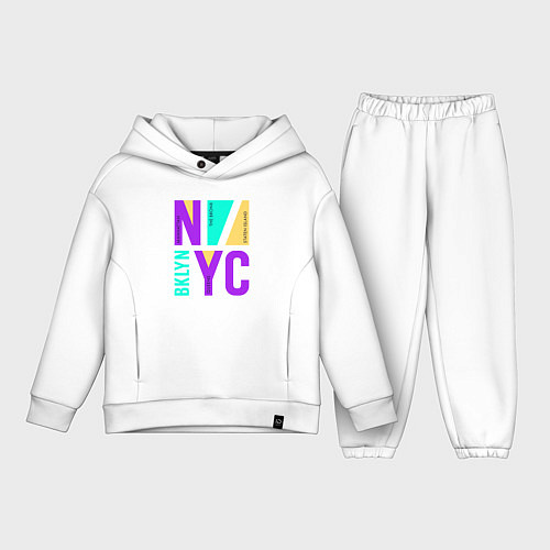 Детский костюм оверсайз Районы в городе Нью-Йорк / Белый – фото 1