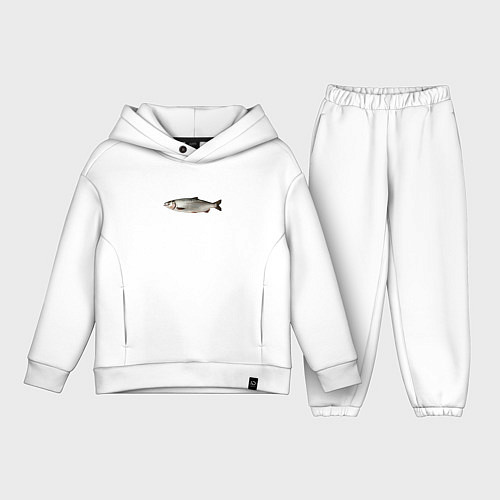Детский костюм оверсайз Селёдка в профиль / Белый – фото 1