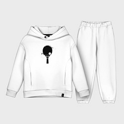 Детский костюм оверсайз Теннисный мяч и ракетка, цвет: белый