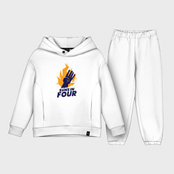 Детский костюм оверсайз Suns in four, цвет: белый