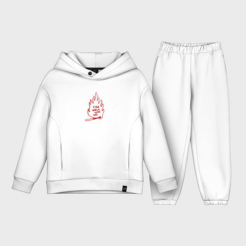 Детский костюм оверсайз Fire Walk With Me / Белый – фото 1