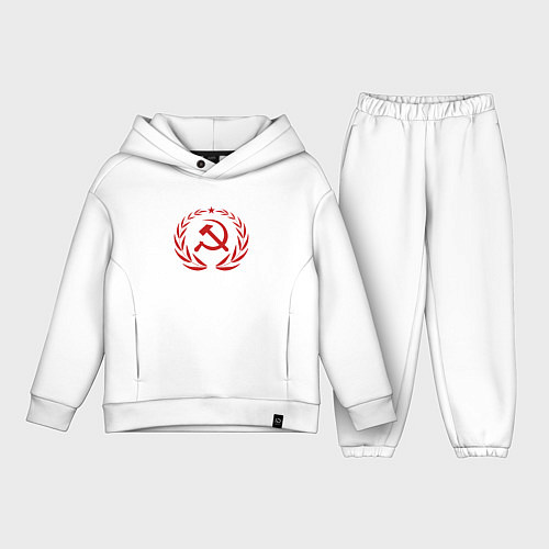 Детский костюм оверсайз Герб СССР серп и молот / Белый – фото 1