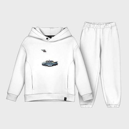Детский костюм оверсайз Летающее такси ретрофутуризм стримлайн / Белый – фото 1