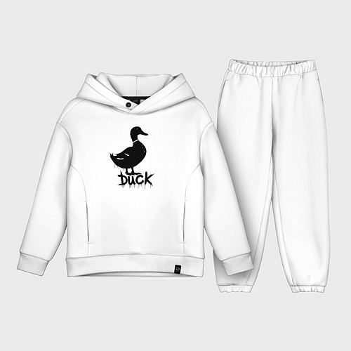 Детский костюм оверсайз Граффити утка / Белый – фото 1