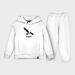 Детский костюм оверсайз Чайка черной краской