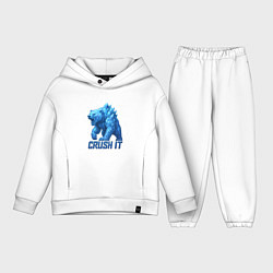 Детский костюм оверсайз Crush it медведь из кристаллов, цвет: белый