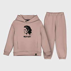 Детский костюм оверсайз Анджелина Джоли в профиль, цвет: пыльно-розовый
