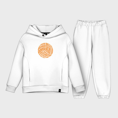 Детский костюм оверсайз Volleyball words / Белый – фото 1