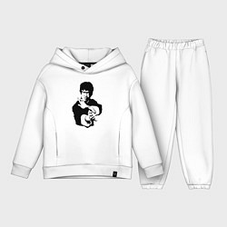 Детский костюм оверсайз Брюс Ли силуэт, цвет: белый
