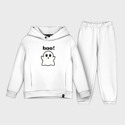 Детский костюм оверсайз Хэллоуин, милое привидение / Белый – фото 1