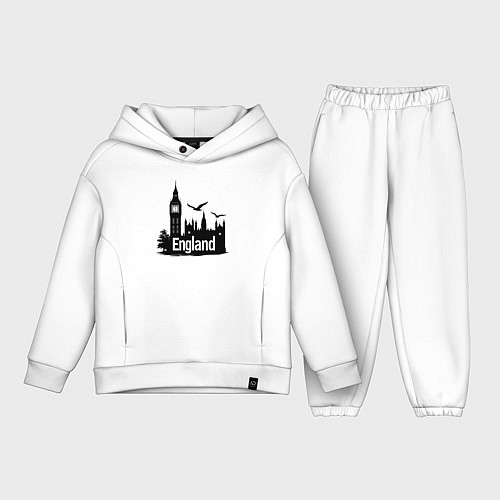 Детский костюм оверсайз Англия: величие Биг-Бена / Белый – фото 1