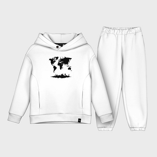 Детский костюм оверсайз Мир в тени города / Белый – фото 1