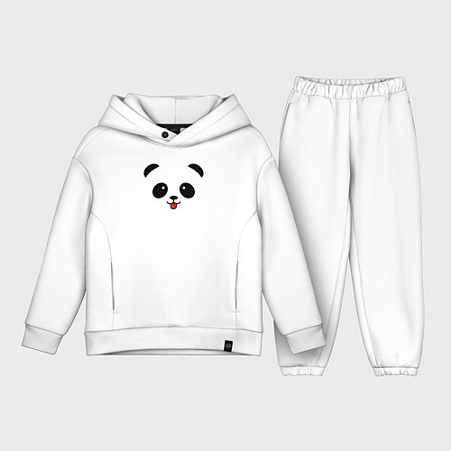 Детский костюм оверсайз Весёлая панда / Белый – фото 1