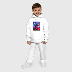 Детский костюм оверсайз Космонавт Шрек на похожей планете, цвет: белый — фото 2