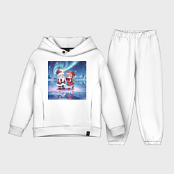 Детский костюм оверсайз Дед Мороз и Снегурочка: новогодний танец на льду