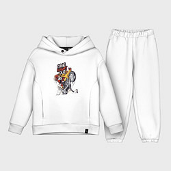 Детский костюм оверсайз Крутой Санта на мотоцикле