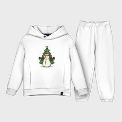 Детский костюм оверсайз Снеговик с гирями, цвет: белый