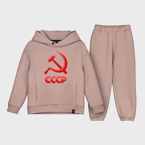 Детский костюм оверсайз СССР Логотип / Пыльно-розовый – фото 1