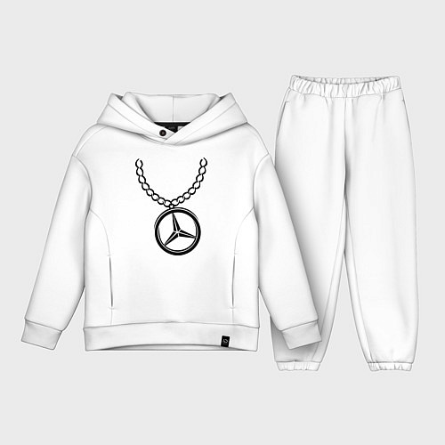 Детский костюм оверсайз Мерседес медальон / Белый – фото 1