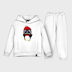 Детский костюм оверсайз Удивленный пингвинчик, цвет: белый