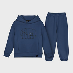 Детский костюм оверсайз Сколько ног у слона, цвет: тёмно-синий