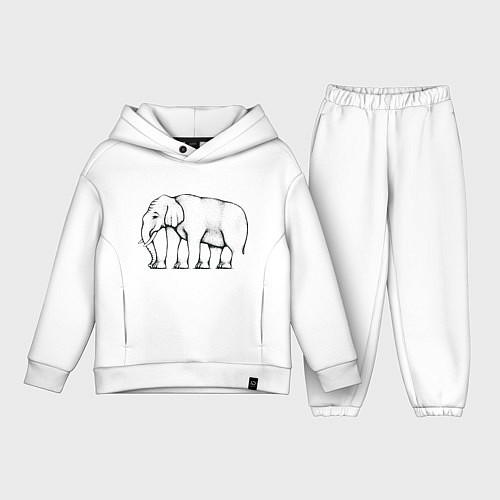 Детский костюм оверсайз Сколько ног у слона / Белый – фото 1