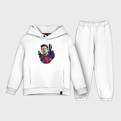 Детский костюм оверсайз Messi Art / Белый – фото 1