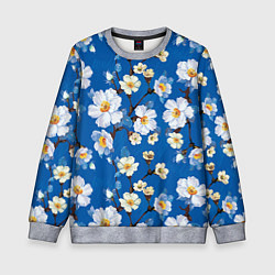 Свитшот детский Цветы ретро 5, цвет: 3D-меланж