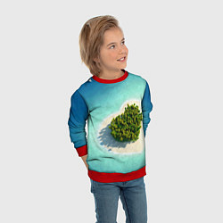 Свитшот детский Остров, цвет: 3D-красный — фото 2