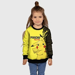 Свитшот детский Pikachu Pika Pika, цвет: 3D-черный — фото 2