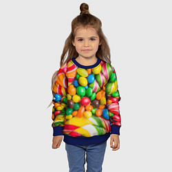 Свитшот детский Сладкие конфетки, цвет: 3D-синий — фото 2